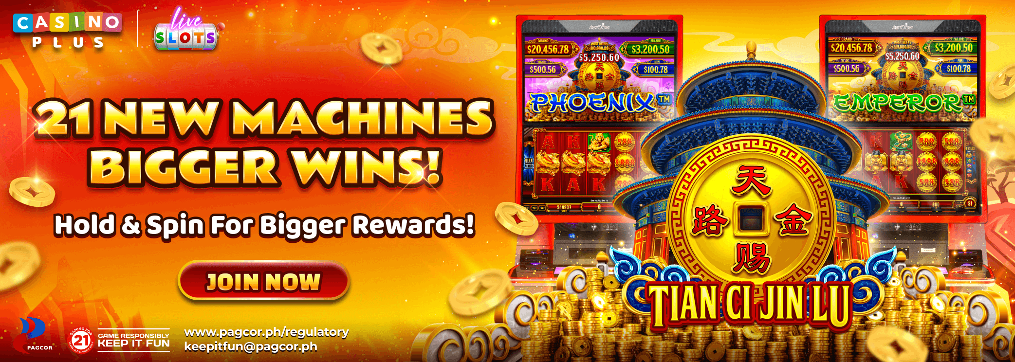 TIAN CI JIN LU – 21 NEW MACHINES, BIGGER WINS!