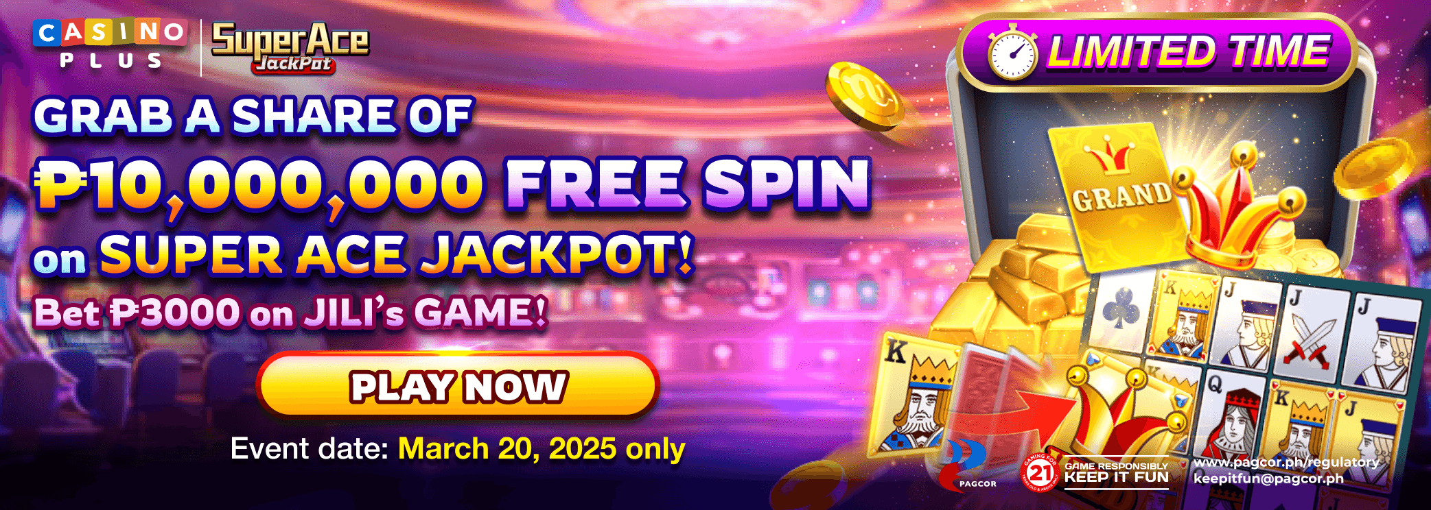 Share ₱10M Super Ace Jackpot Free Spins!