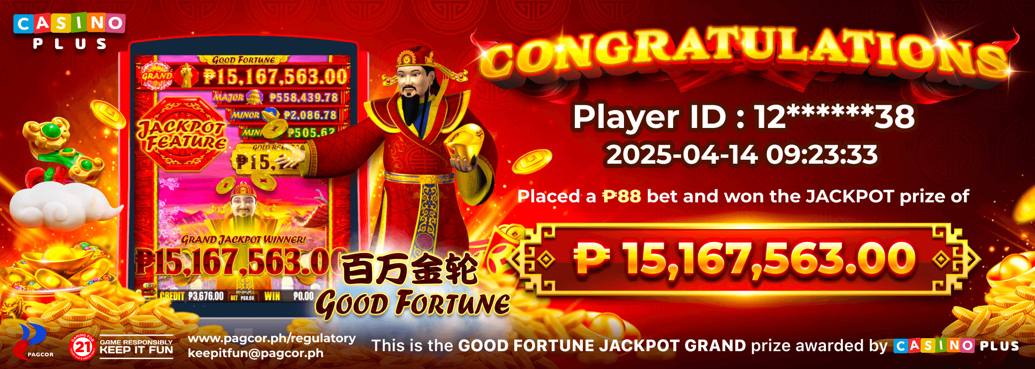 Congratulations Player Hit  A  Jackpot Grand