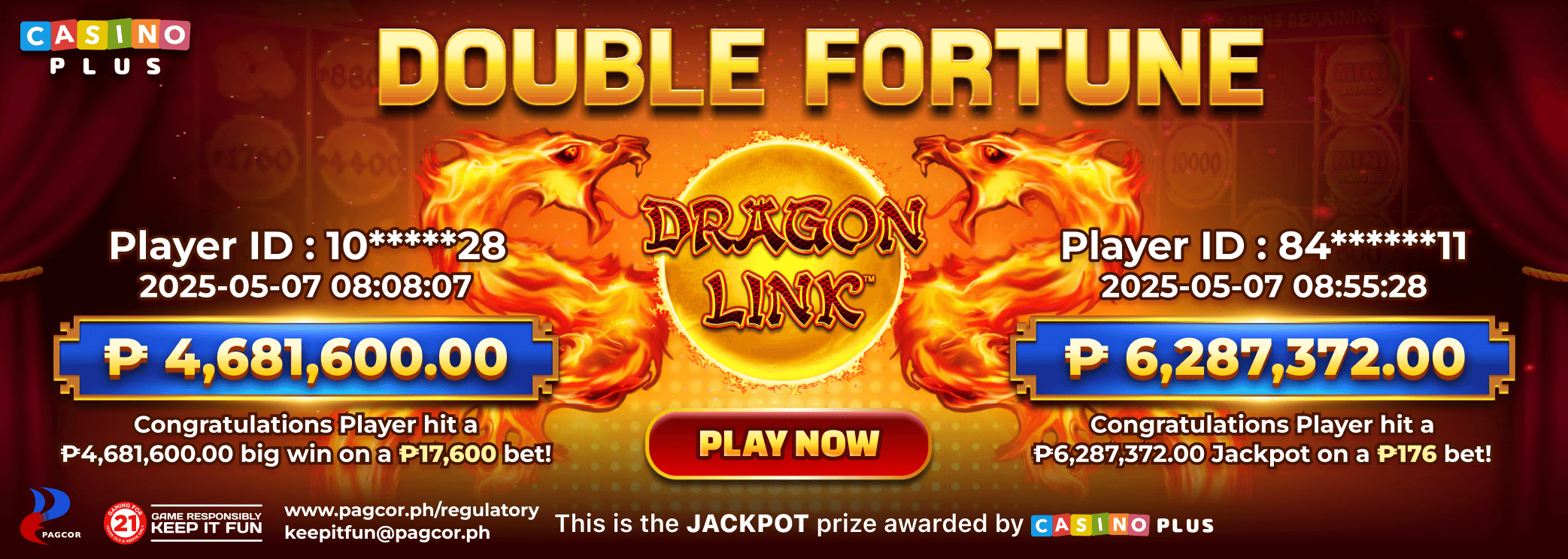 Congratulations Player Hit&nbsp; Dragon Link  Big Win & Jackpot Major