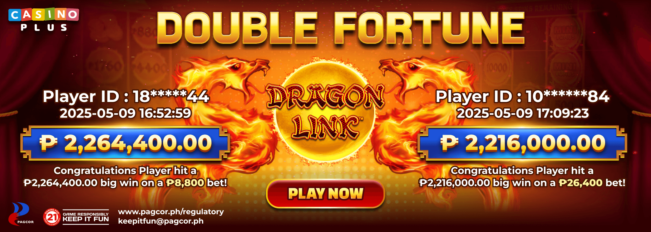 Congratulations Player Hit&nbsp; Dragon Link&nbsp; Big Win!