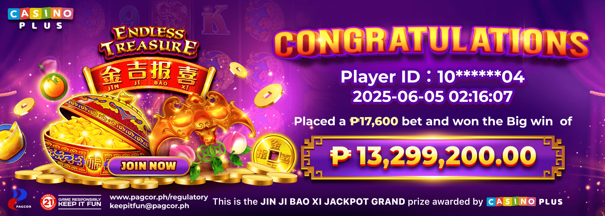 Congratulations Player Hit Jin Ji Bao XI  Big Win